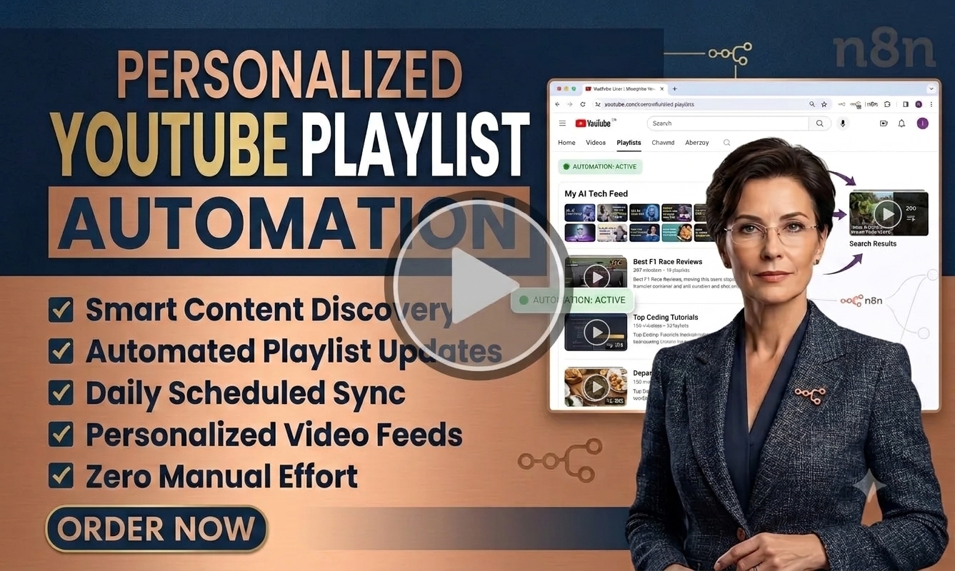 Automated YouTube Playlist Curator & Shorts Filter — featured n8n automation workflow template