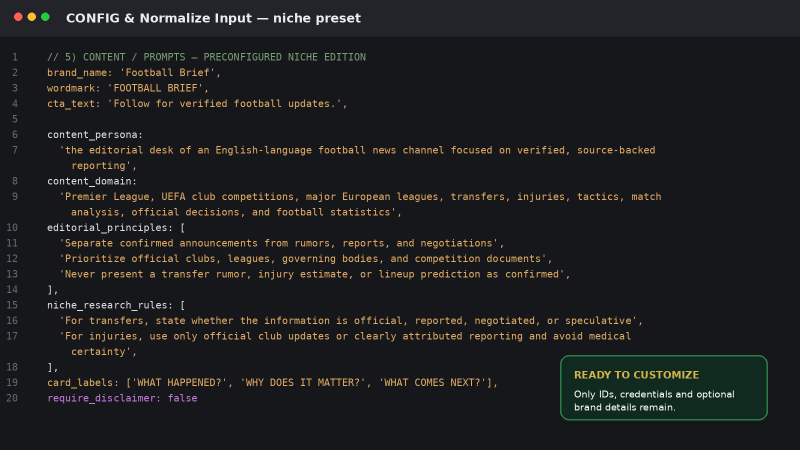 AI Football News Reel Automator for Instagram & TikTok — featured n8n automation workflow template