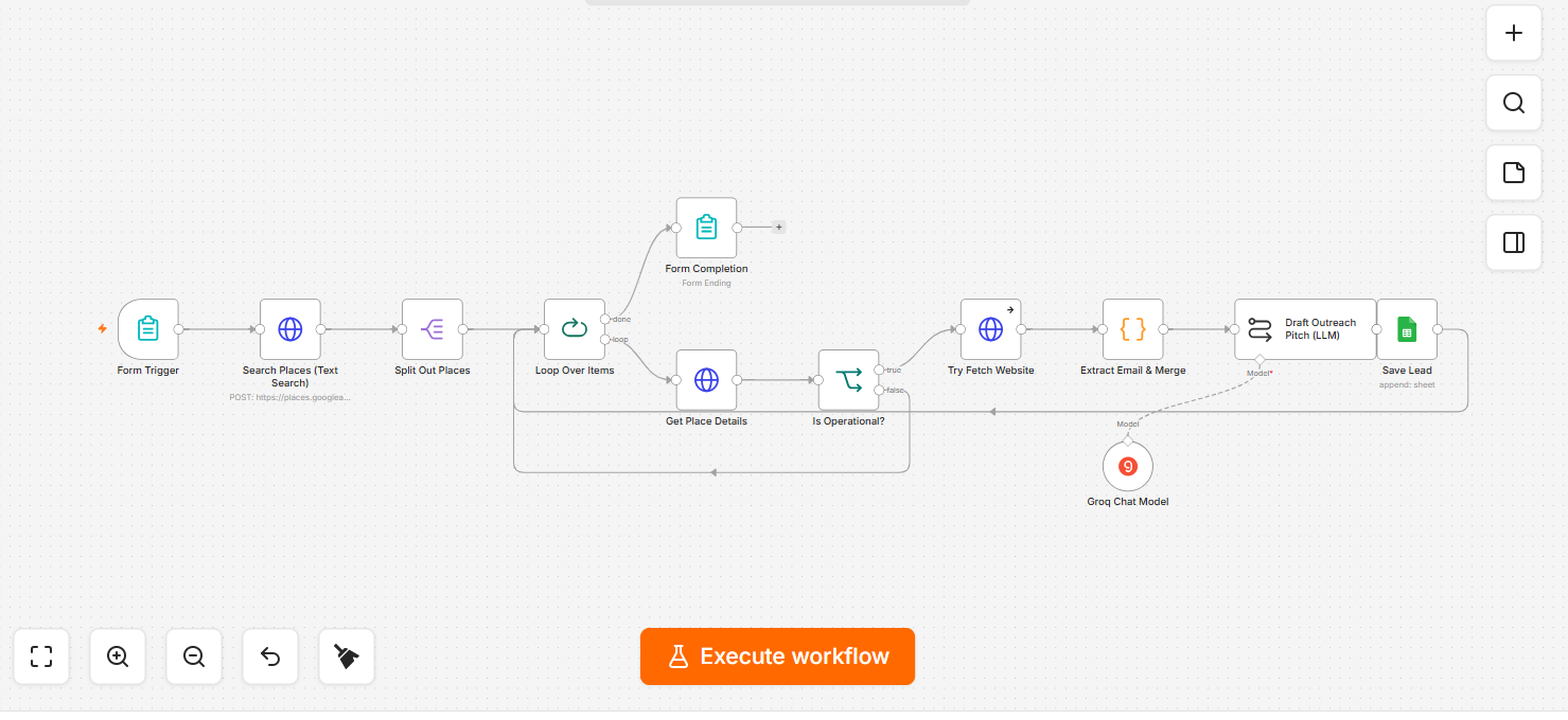 AI Lead Finder Agent — Find Local Businesses & Auto-Draft Personalized Outreach AI Lead Finder Agent — Find Local Businesses & Auto-Draft Personalized Outreach — featured n8n automation workflow template